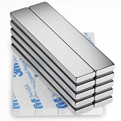 FINDMAG Neodymium Magnets, 10 Pack 60 x 10 x 3 mm Bar Magnets, Strong Magnets