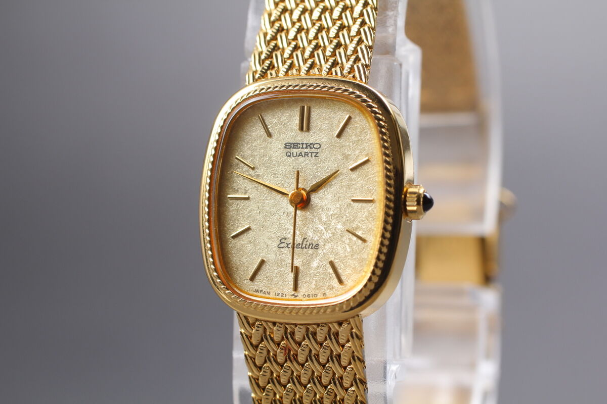 お歳暮 のし Vintage 1988 Near MINT Seiko Exceline 1221-5410 SGP Quartz 時計