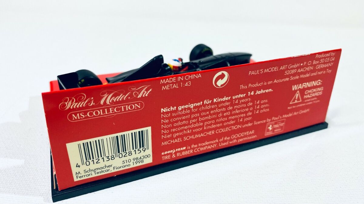 Ferrari F1 Test Car Fiorano 1998, Minichamps, 1:43 Scale ,M Ferrari F1 Test Car Fiorano 1998, Minichamps, 1:43 Scale ,M
