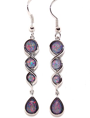 Ohrhänger Sterlingsilber schwarzer Feueropal 5,9 kt