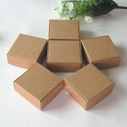 100x Kraft Paper Boxes Birthday Wedding Favour Bomboniere Cabdy Lolly Gift Boxes - Picture 1 of 4