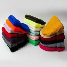 Men Knitted Hat Beanie Skullcap Women Retro Brimless Cap Cuff Hip-Hop
