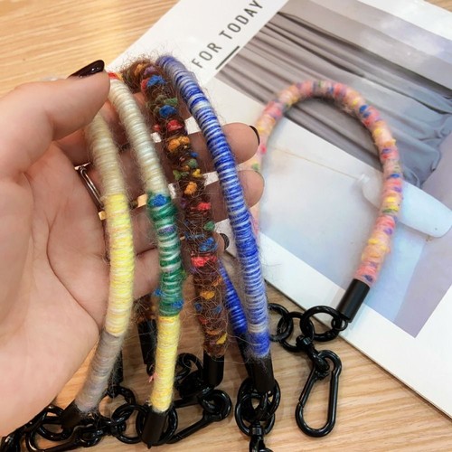 Fiber Mobile Phone Lanyard Handwoven Phone Wrist Straps Phone Case Strap - Photo 3 sur 19
