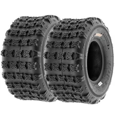 Pair of 2, 18x9.5-8 18x9.5x8 Quad ATV All Terrain AT 6 Ply Tires A018 by SunF