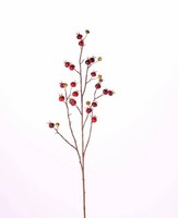 Artplants Deko Zweig Apfelrose Gerda Mit FrüChten, Rot, 110Cm