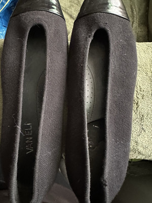 Vaneli- Black Shoes with Patten Leather  toe- Size 10 M