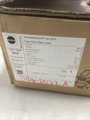 SAMSON Globe Valve, Type 3214 1100651 I-012S
