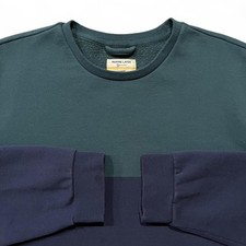 Marine Layer Sweatshirt Men's L Navy Cotton Blend Colorblock Re-Spun Crewneck
