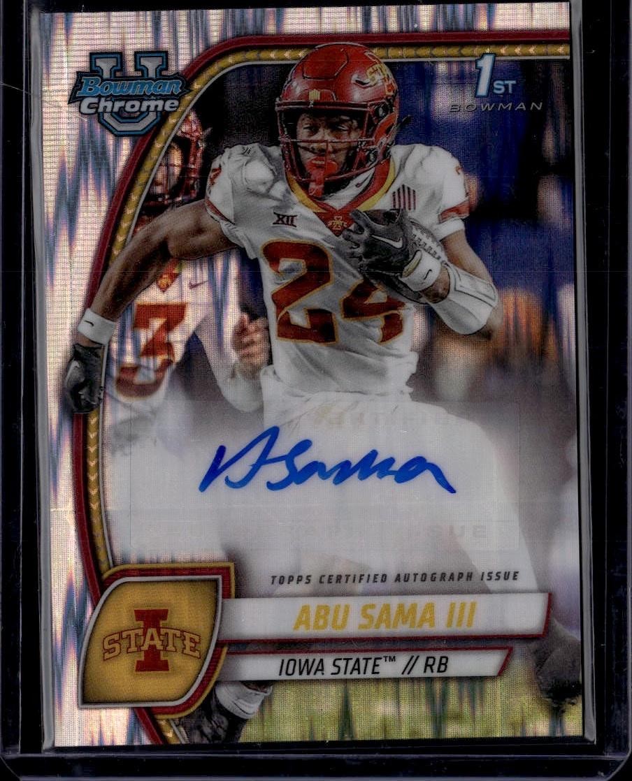 2024 Bowman University Chrome #PA-ASA Abu Sama III Autographs Stealth Refractor