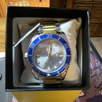 Invicta Pro Diver Men s Quartz Two-Tone Blue Bezel Silver Dial 40mm 200m Date