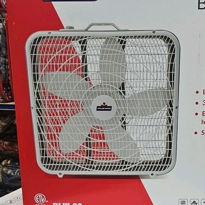 Polar Wind PLW-20 20in Box Fan Large Airflow 3 Speed Carry Handle Safety Grills