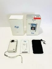 Pure Digital Ultra Flip Video White & Silver Camcorder FOR PARTS NOT WORKING