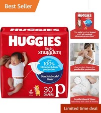 Ultra-Soft Preemie Newborn Diapers - 30 Count, Cotton Lining  Leak Lock System