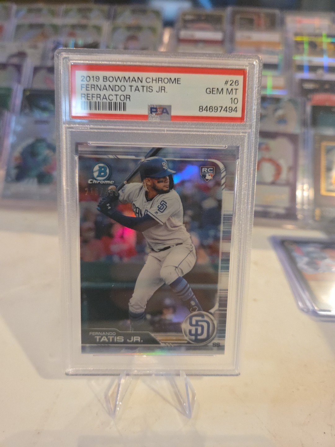 Fernando Tatis Jr 2019 Bowman Chrome #26 Refractor RC /499 PSA 10