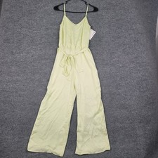 Bailey 44 Juiced Wide Leg Jumpsuit Size 0 Lemon Yellow Sleeveless Belted