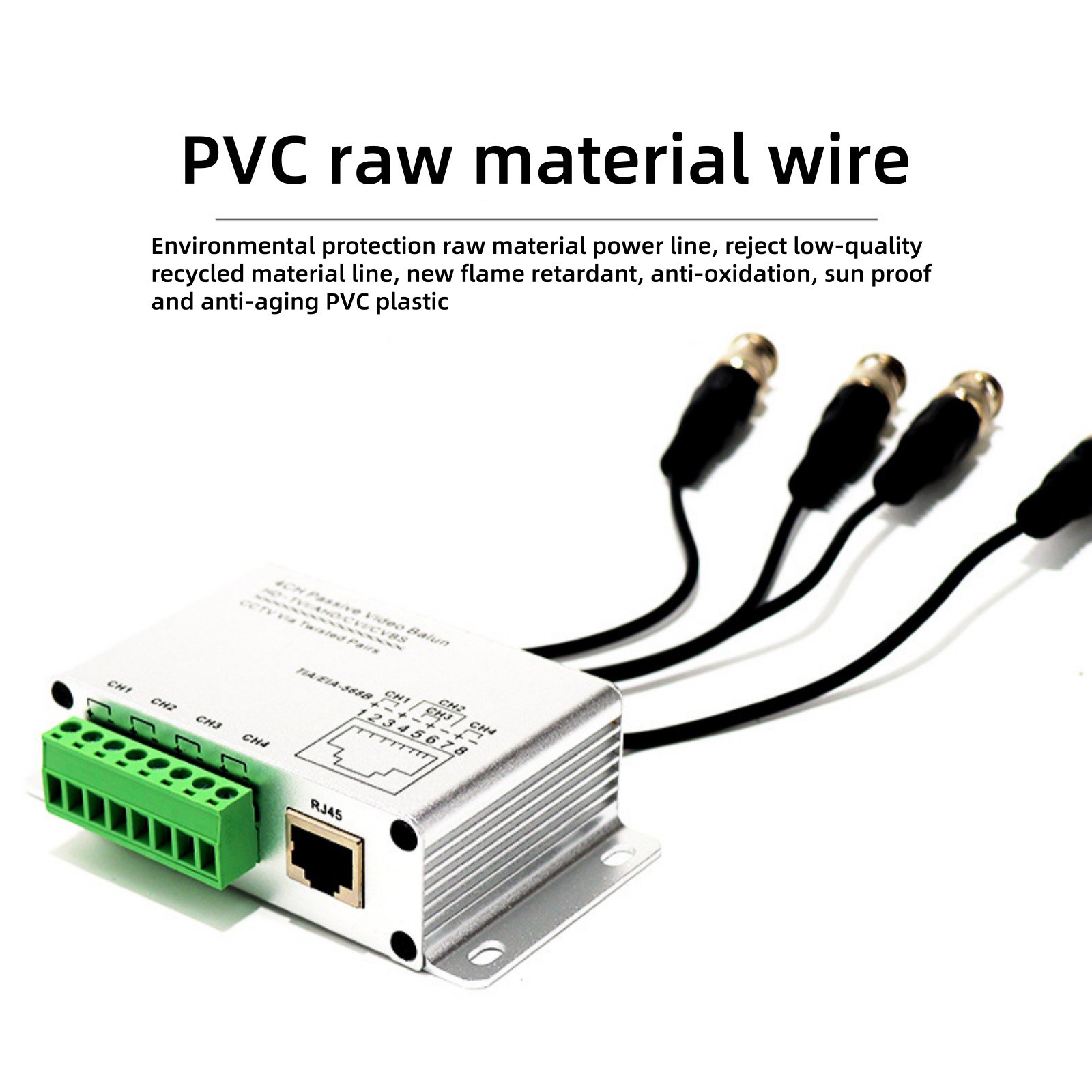 4CH Twisted Pair Transmitter Coaxial HD Passive Video Balun For Video Monitoring