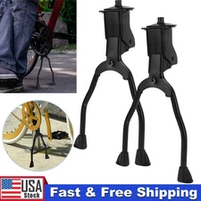 Bike Kickstand Double Leg Center Mount Adjustable Foldable Fit 26" Bikes & Above