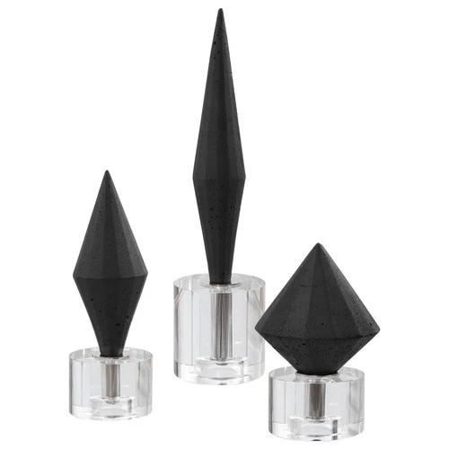 Uttermost Alize Black Diamond Modern Sculptures Set of 3 - Picture 2 of 2