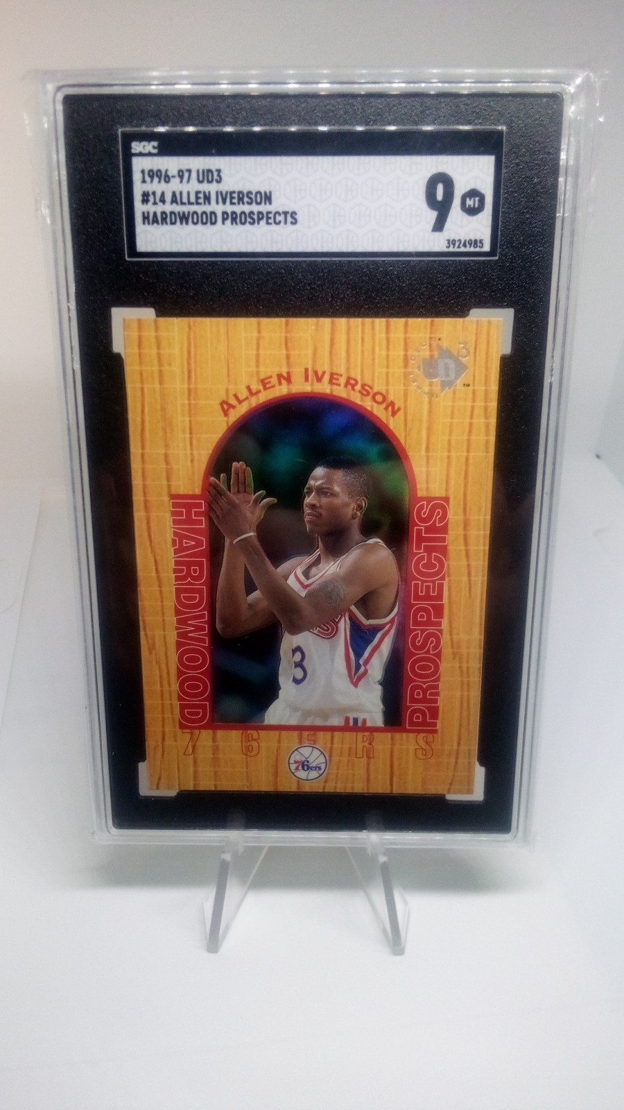 1996-97 UD3 Allen Iverson Hardwood Prospects RC #14 76ers