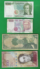 ITALY & VENEZUELA  1985 - 2015 ~ 4 X PAPER MONEY LOT # 9568 (*-*)