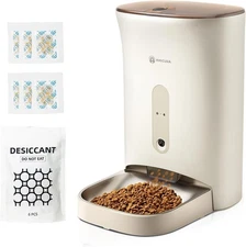 Automatic Cat Feeder with 6 Odorless F1 Pro-Drying Packs for Optimal Freshness