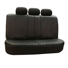 Car Seat Covers - PU Leather Universal Fit, Automotive Airbag Black Rear Set