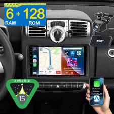 Fotocamera DAB+ Android 15 autoradio navigatore 6+128G per Benz Smart Fortwo 451 2005-2010