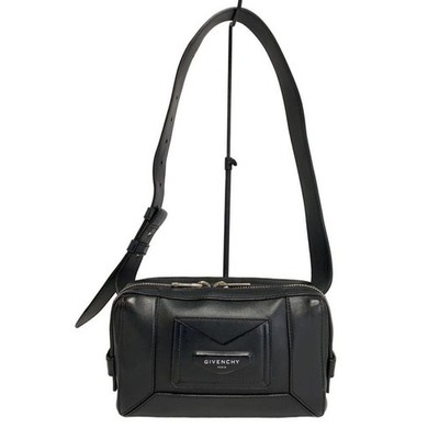 Givenchy Belt Bag Crossbody Bag Authentic Hip Bag with Logo Black Leather Unisex