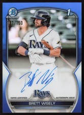 Brett Wisely 2023 Bowman Chrome Prospect Auto Blue Refractor /150