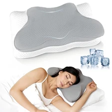 Ergo Contour Cervical Neck Pillow with Adjustable Insert, Ultra Neck Shoulder...