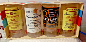 VINTAGE CASSIDY'S GLASS CORP. CANADIAN WHISKEY GLASSES NEW OLD STOCK