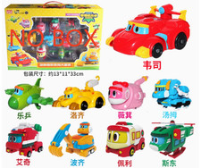 9pc/set Gogo Dino Dinosaur Transform Robot Figures Kids Boy Vehicle Toys No Box
