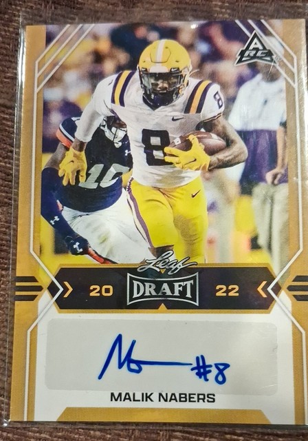 2022 Leaf Draft - Autographs Malik Nabers #BA-MN1 Gold (AU, RC)
