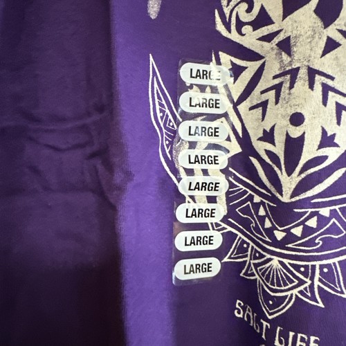 T-shirt Salt Life grande viola manica corta collo scoop spiaggia nuova con etichetta surf oceano - Foto 5 di 6