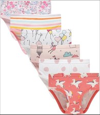 Girls 6 Pack Cotton Briefs Soft Breathable Printed Underwear Panties Kids