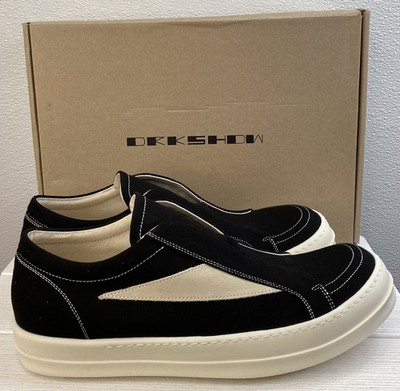 Rick Owens DRKSHDW Concordians Men's US12 EU45 Laceless Black Canvas Sneakers