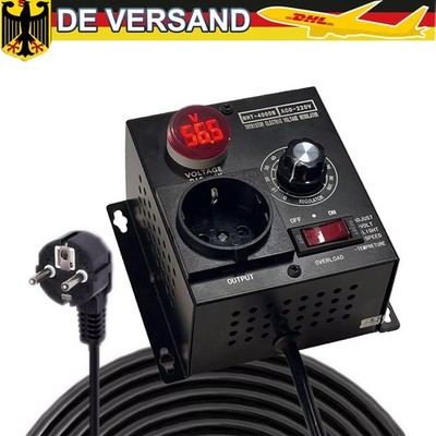 Drehzahlanzeige Elektronischer Spannungsregler AC 220V 4000W SCR Motor Ventilato