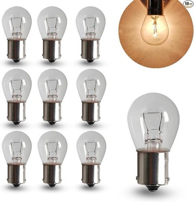 10 PCS Car PY21W S25 12V21W BAU15S Light Bulb, Brake Light Bulb T Color: White
