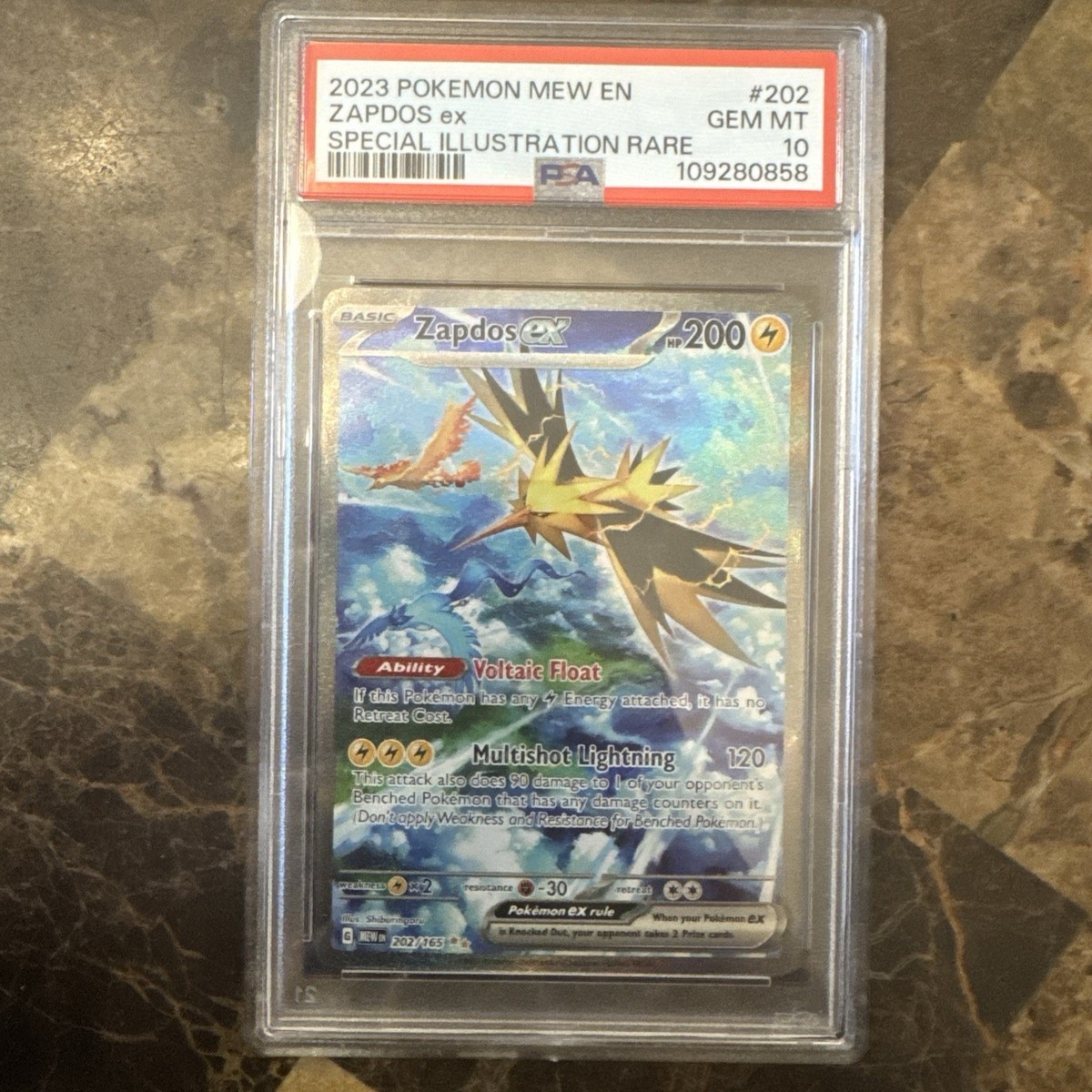 Pokemon 2023 Zapdos ex 202/165 Full Art SIR Scarlet & Violet 151