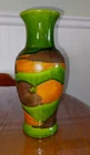 Vtg MCM Royal Haeger Earth Wrap Vase Pottery Lava Glaze Green Brown Orange Retro