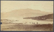 Hobart Town from Kangaroo Point - old albumen photograph - Tasmania