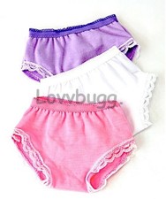 3 Pairs Pack Panties Underwear for 18" American Girl Doll Clothes FREESHIP ADDS