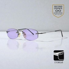 Masters Rimless Sunglasses   Dark Metal Frame   Solid Lavender Lenses   Unworn