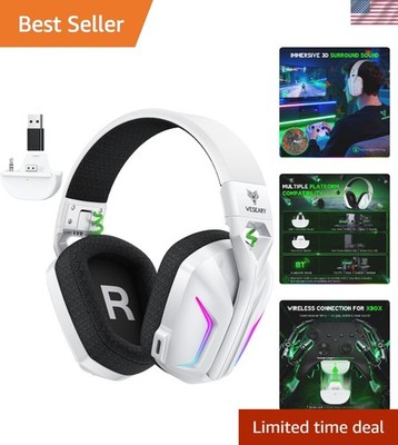 Versatile Wireless Gaming Headset with 3D Audio & RGB Lighting for Ultimate Play