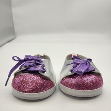 BAB Build a bear Pink purple glitter shoes sneakers Doll dress-up