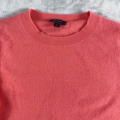 J. Crew 100% Cashmere Knit Sweater Women Sz S Bright Pink Fine Knit Soft