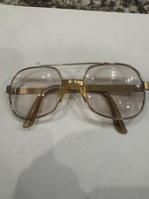 Vtg Rare American Optical Gold 145 Aviator Eyeglasses 57019 A0583 Safety Glasses