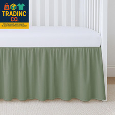 Crib Ruffle Bed Skirt Microfiber Nursery Bedding Skirt for Baby Girls 28  X 52  