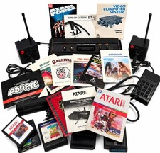 Atari 2600 Console Bundle Games Controllers Manuals Vintage Lot