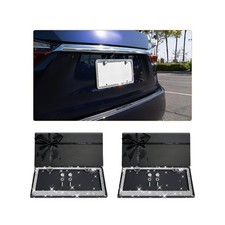 2 Pack Bling License Plate Frame, Sparkly Rhinestone Bedazzled Crystals Licen...